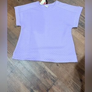 JODIFL Lilac Textured Short Sleeve Top.